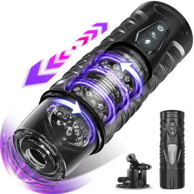 Black Knight Electric Male Masturbator with Silicone