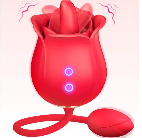 Rose Tongue Vibrator for Women - G Spot and Clitoral Stimulation